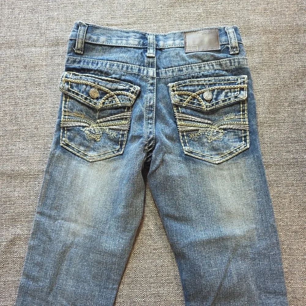 Rugby Road Jeans Girls Size 8 Blue Denim Thick Stitch